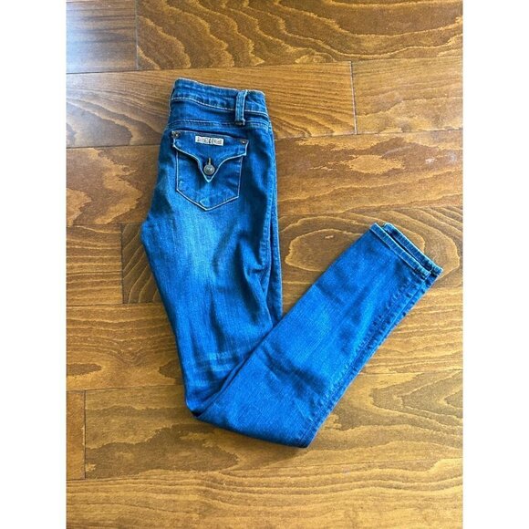 Hudson Girls Jeans Straight Leg Zip Fly Stretch Denim Pockets Blue Size 14 - Picture 1 of 10